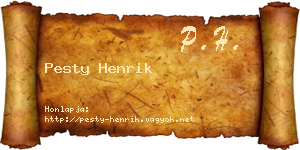 Pesty Henrik névjegykártya